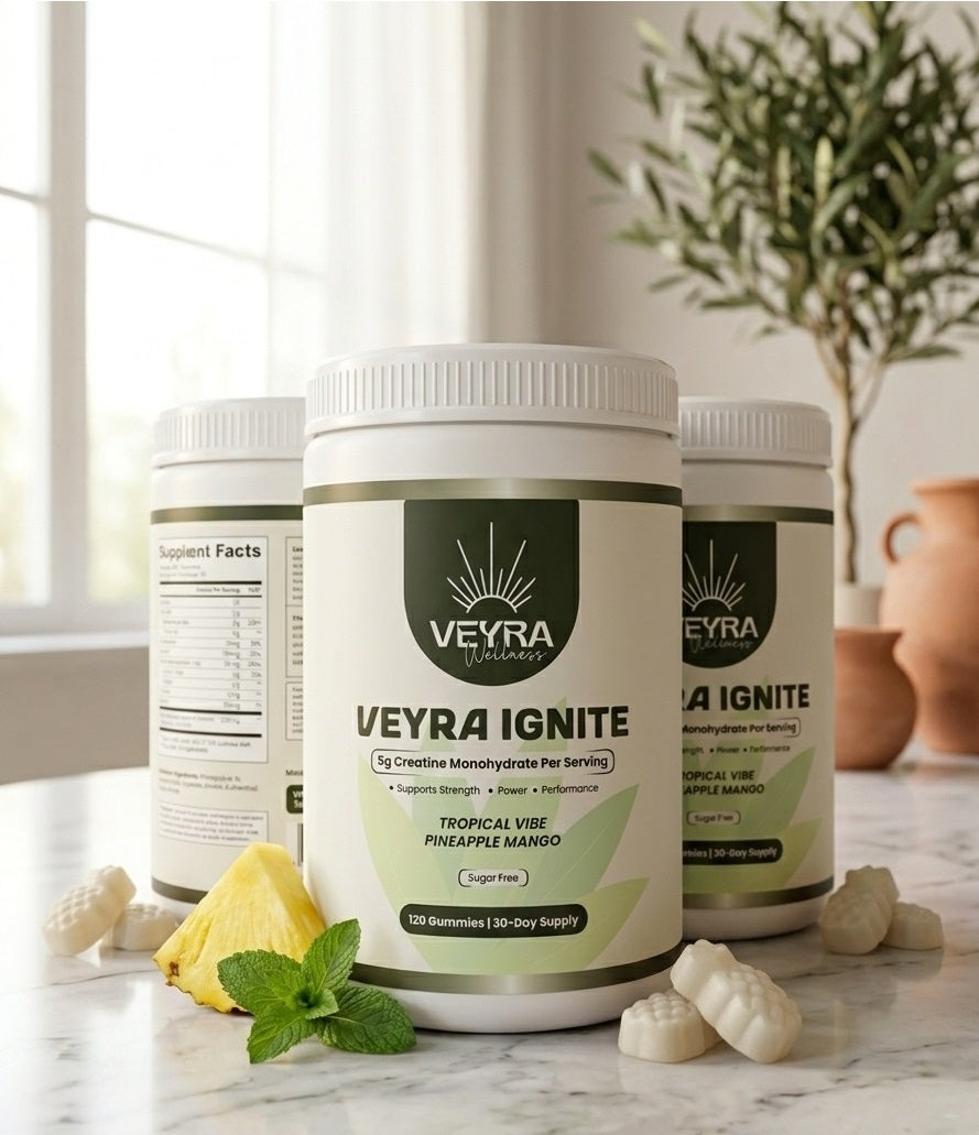 Veyra Ignite sugar-free creatine gummies container